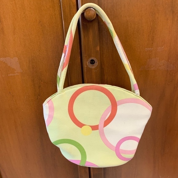 Margaret Smith vintage mini bag purse canvas hinged snap closure 8x6 7in drop - Picture 1 of 8